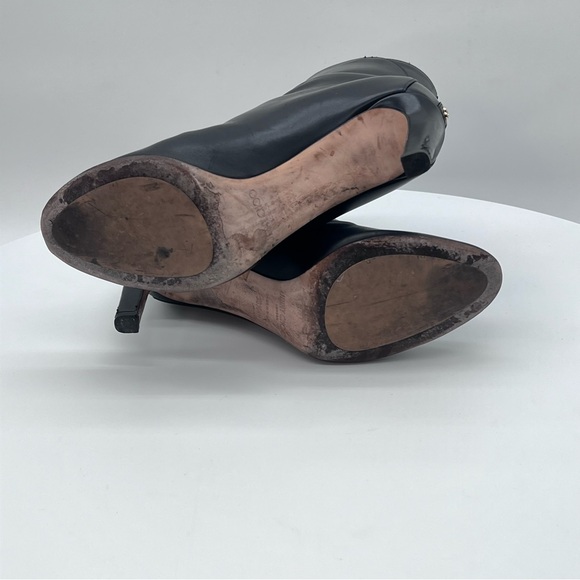 Jimmy Choo ‘Karter 85’ Leather Stiletto Ankle Booties Black Size: 38.5 - Picture 7 of 8